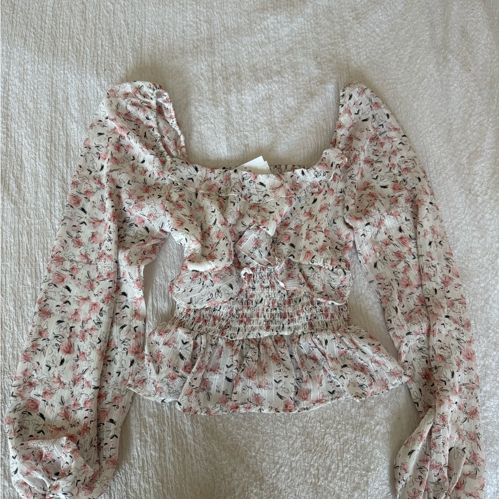 Chic Floral Puff Sleeve Blouse